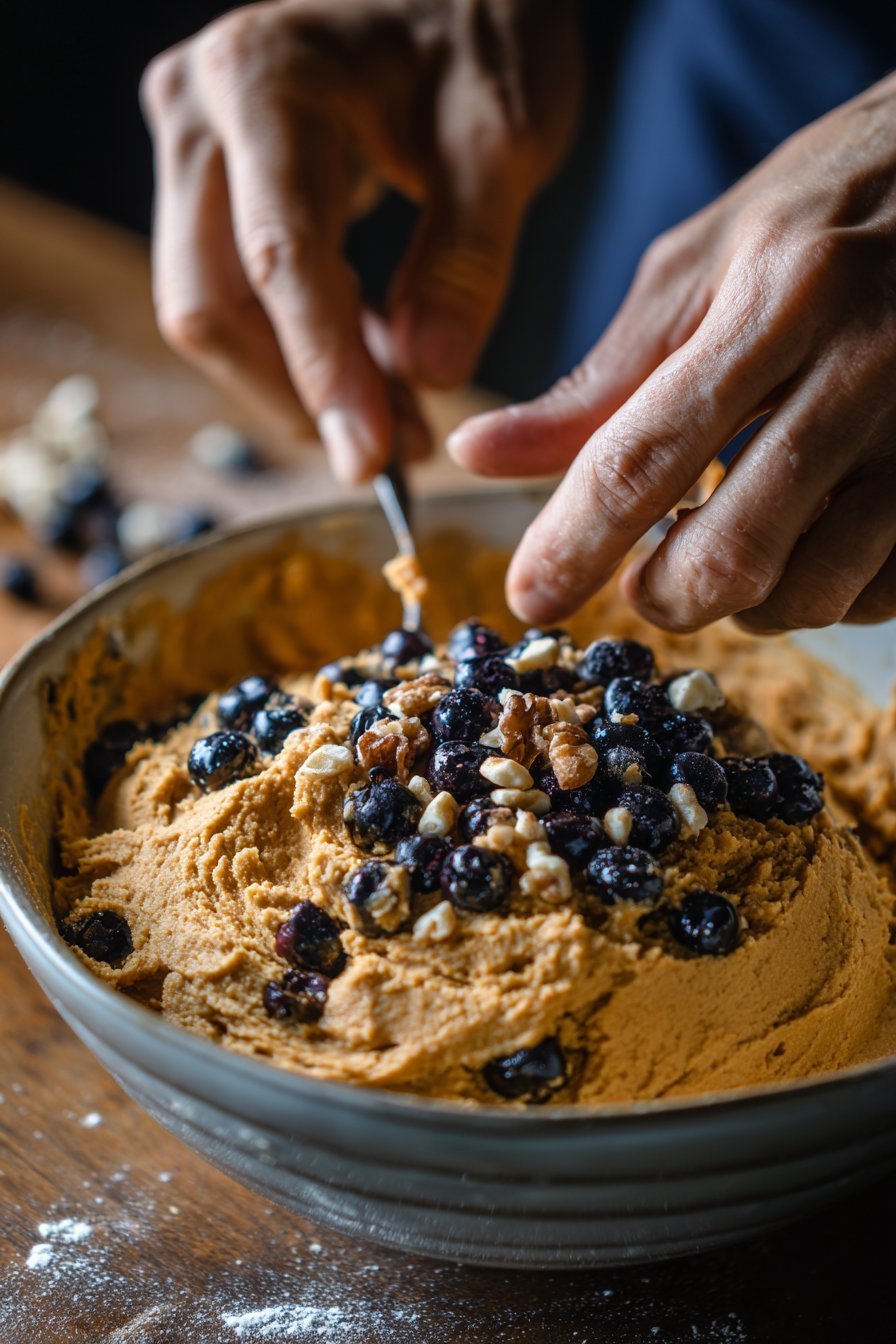 Pumpkin Banana Blueberry Dog Treats process image