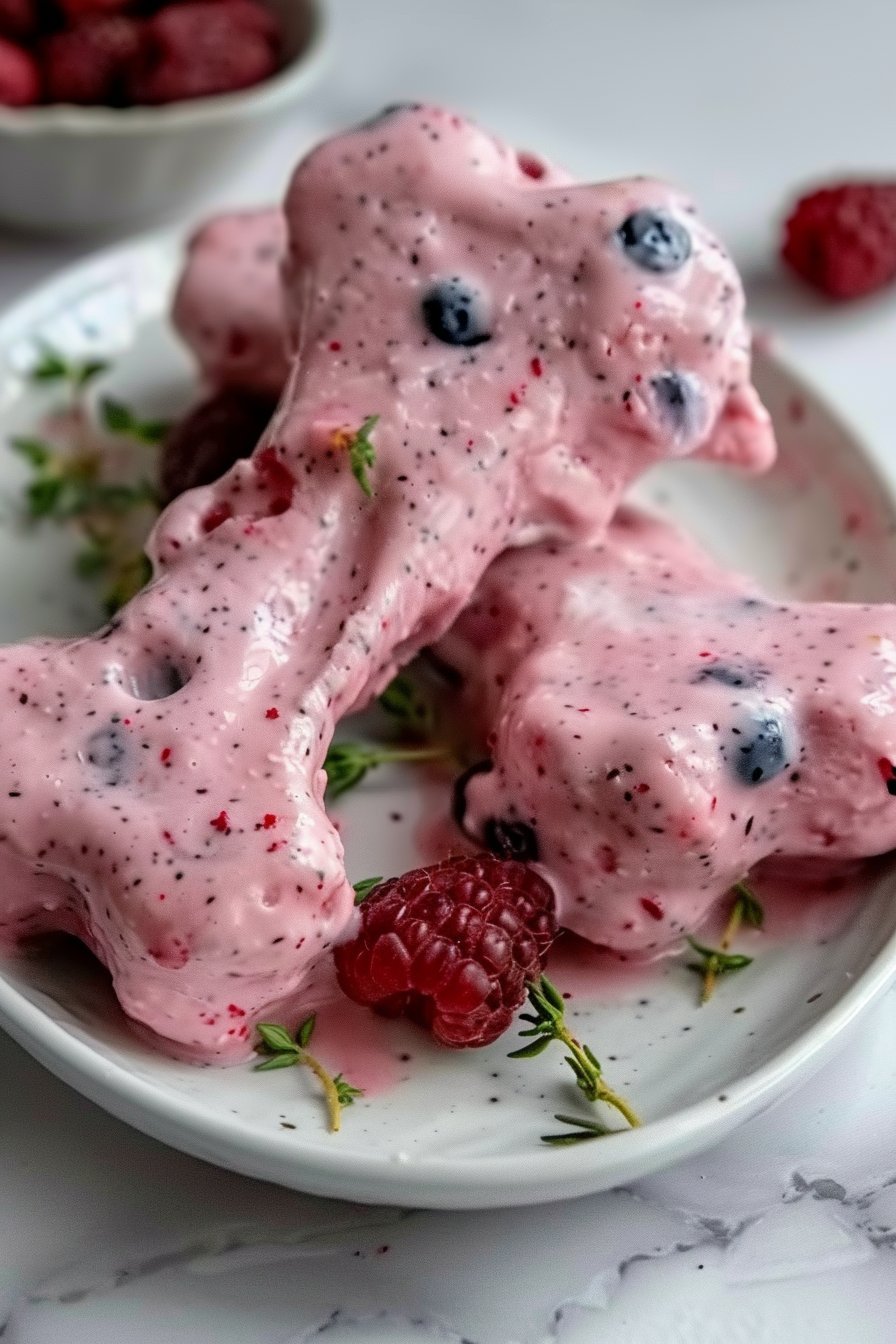 Berry Yogurt Frozen Bones Recipe for Dogs serving image