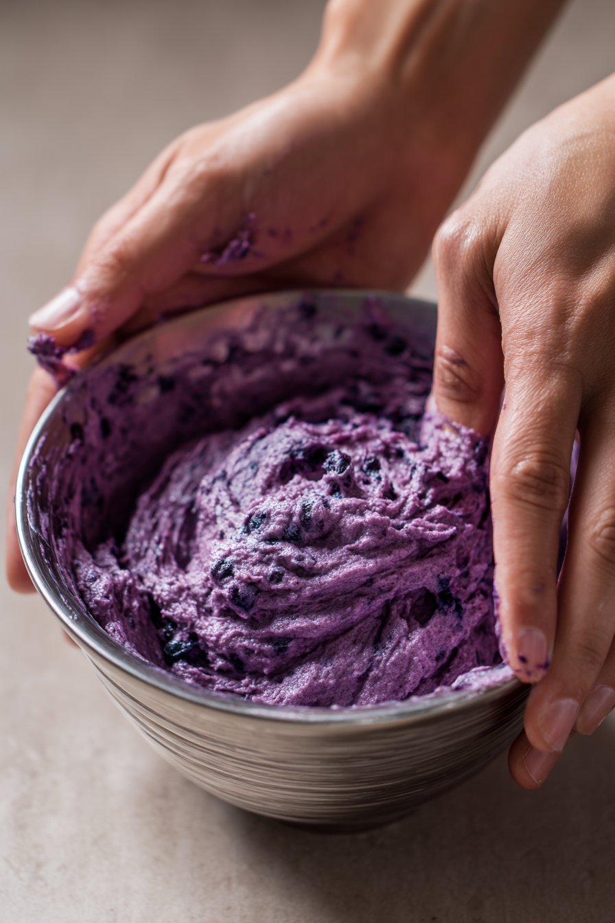 Blueberry Yogurt Paw Treats for Dogs process image