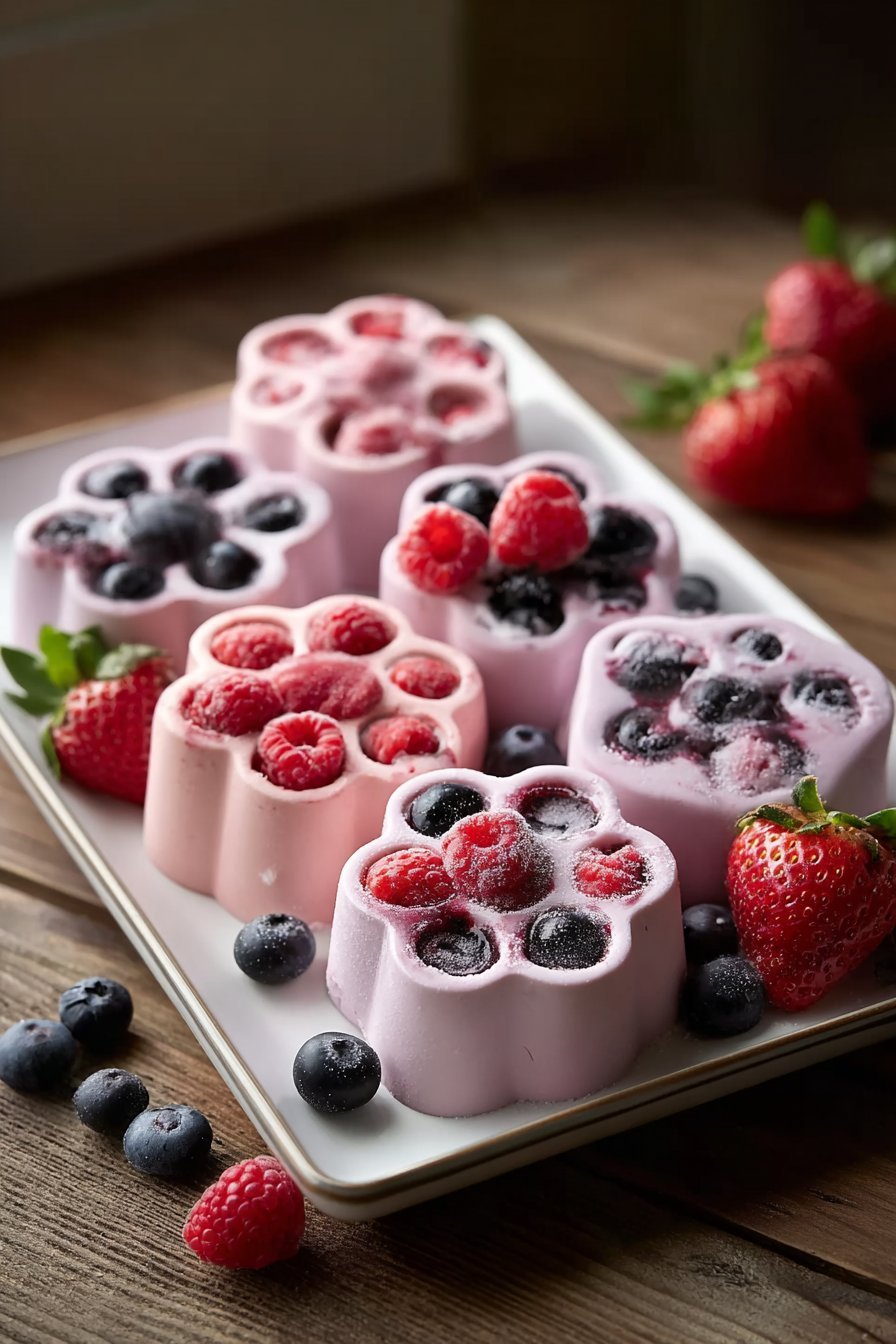 Frozen Yogurt and Berry Dog Treats serving