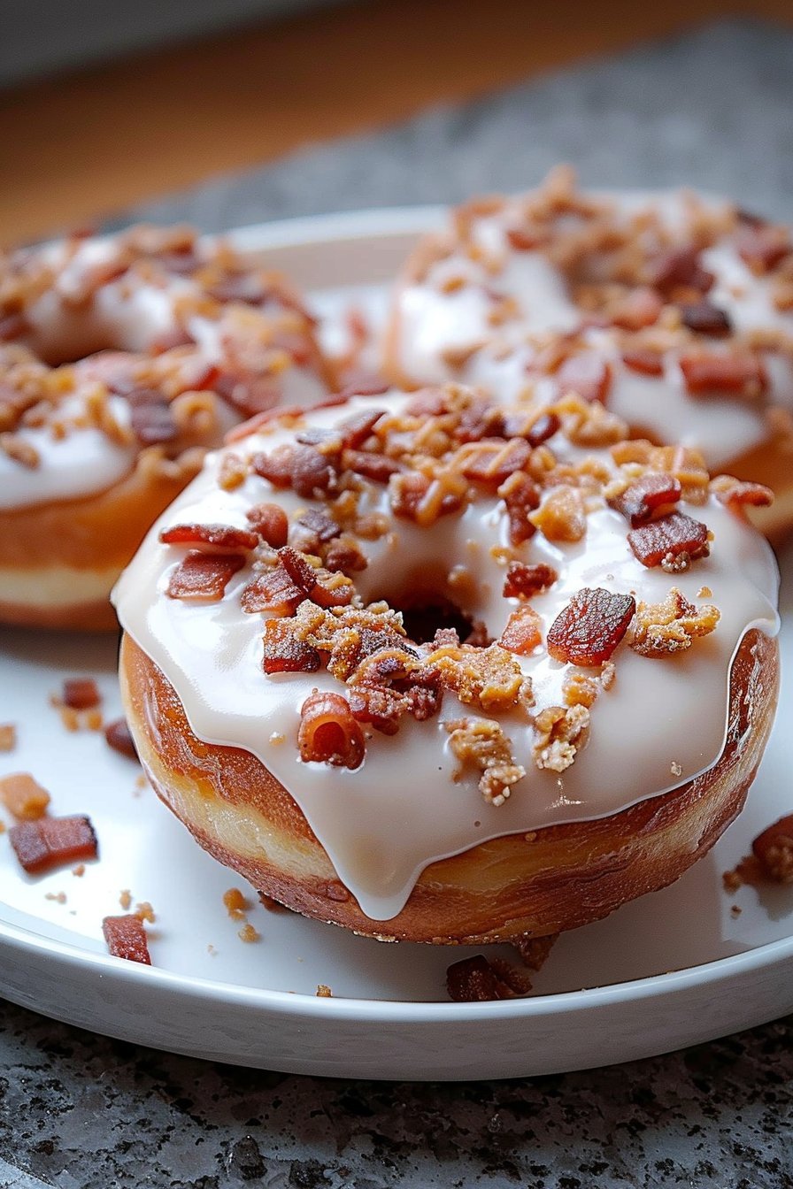 Peanut Butter Turkey halal smoked turkey strips Dog Donuts with Yogurt Glaze serving image