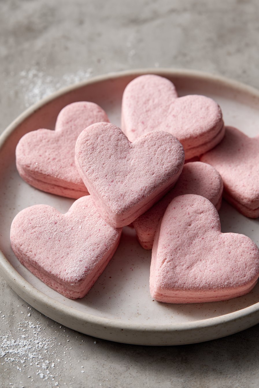 Strawberry Yogurt Heart Biscuits serving